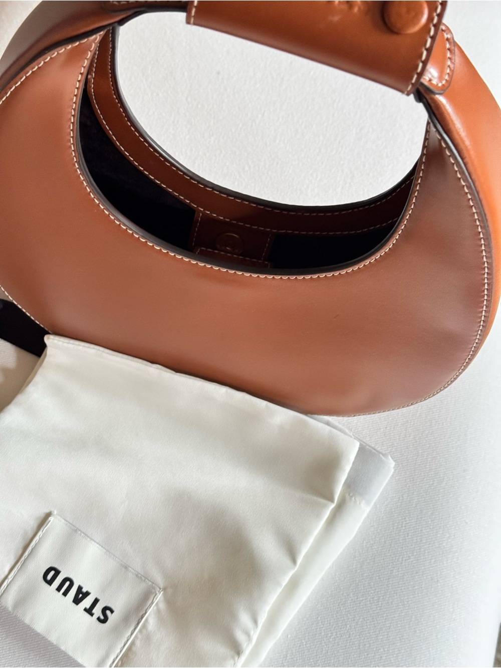 STAUD
Mini Moon Leather Bag in Tan - Picture 6 of 9